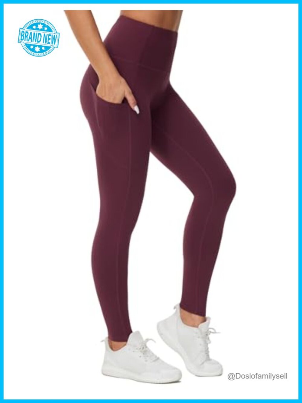 Thick High Waist Yoga Pants Tummy Control Deep Side Pockets Squat-proof